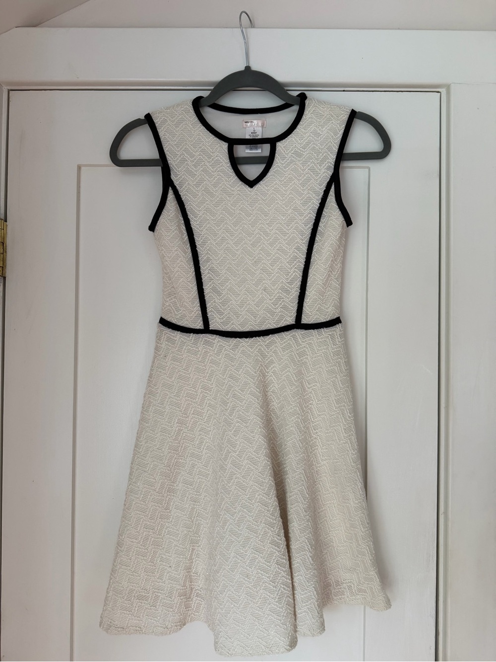 Sally Miller Cream Dress with Black Trim - Holidays, School Events perfect!